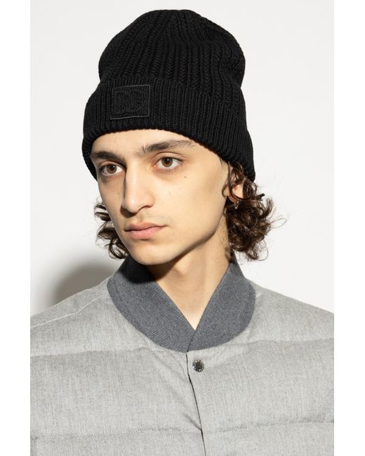 Dolce & Gabbana Black Wool Beanie for men