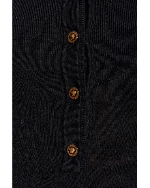 Versace Black Fitted Cut Top