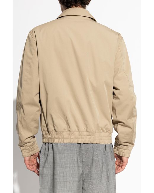 Balmain Natural Jacket With Embroidered Logo for men
