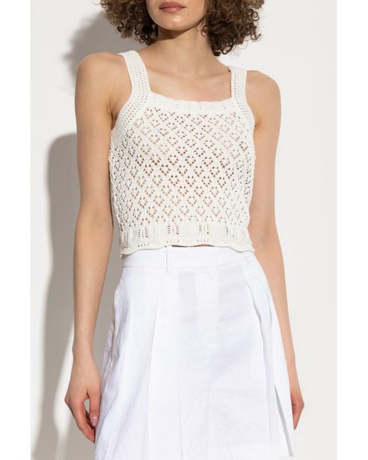 Maison Kitsuné White Knitted Top
