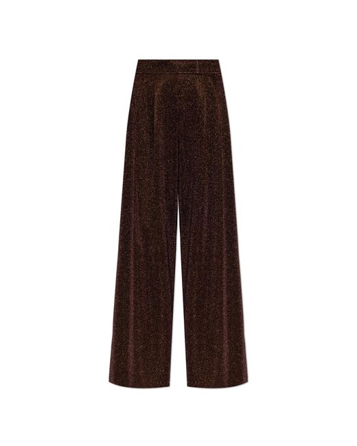 Oseree Brown Trousers With Lurex Thread