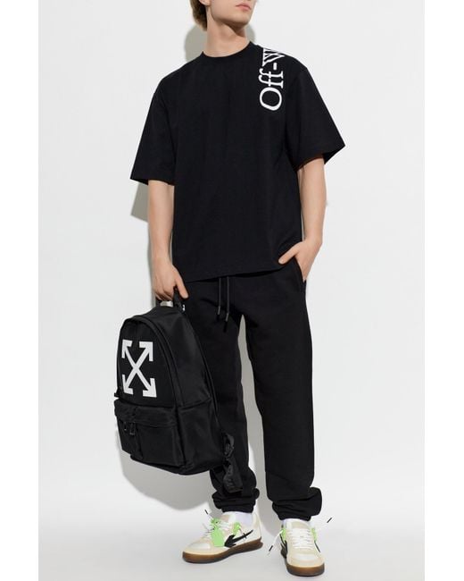 Off-White c/o Virgil Abloh Black T-Shirt With Printed Logo for men