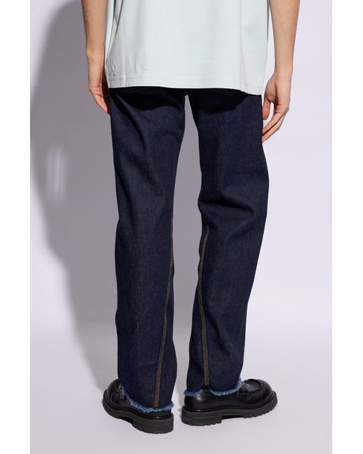 Lanvin Blue Jeans With Twisted Seams for men