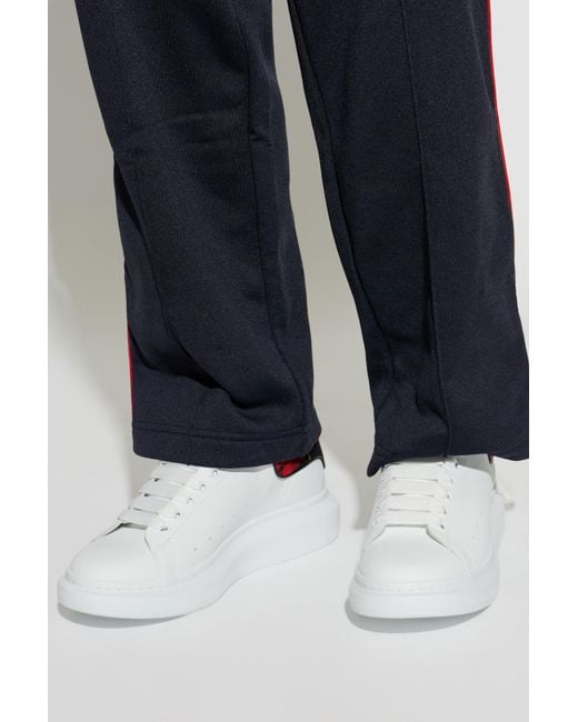 McQueen White Leather Sports Shoes for men