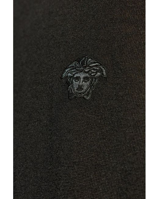 Versace Black Sweater With Logo for men