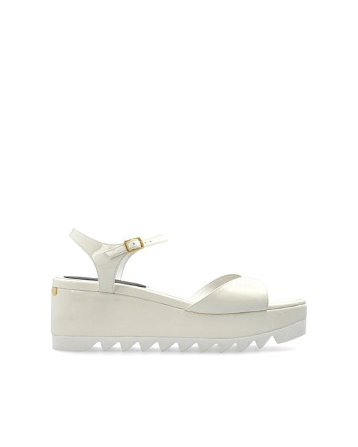 Stella McCartney White "Elyse" Wedge Sandals