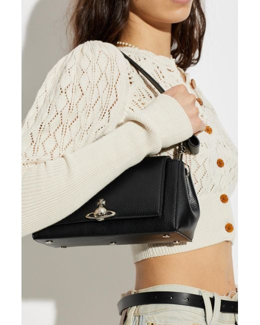 Vivienne Westwood Black 'Hazel Medium' Shoulder Bag