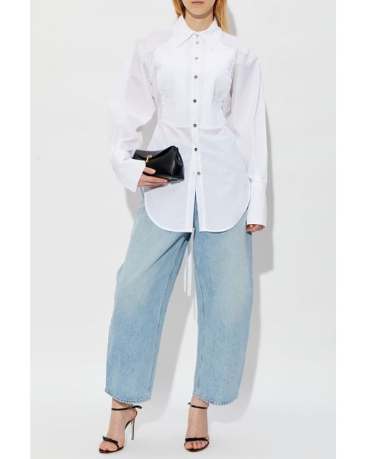 Blumarine White Shirt With Waist Ties