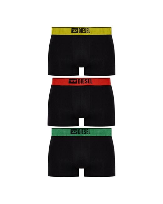 DIESEL Black Three-Pack Of Boxer Shorts 'Damien-Gft-3Pack' for men