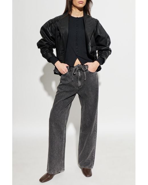 Rag & Bone Black Straight-Leg Jeans