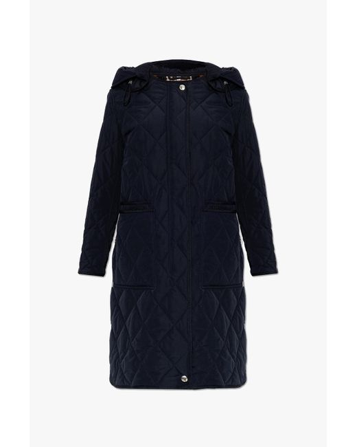 Burberry Blue 'parkgate' Quilted Coat