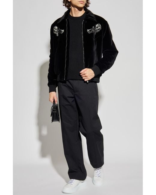 Alexander McQueen Black Cashmere Sweater With A Crew Neck for men