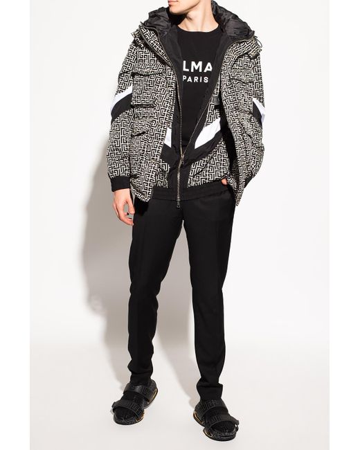 Balmain Down Vest With Hood in Black 