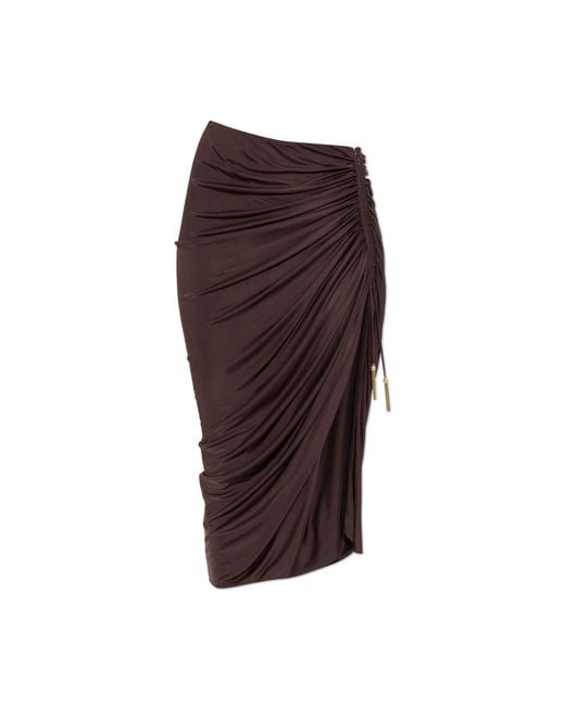 Balmain Purple Asymmetrical Skirt