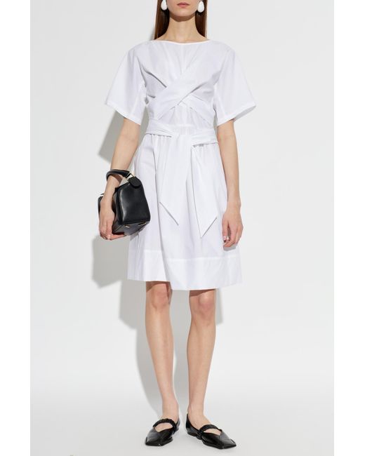 Emporio Armani White Dress With Tie Detail