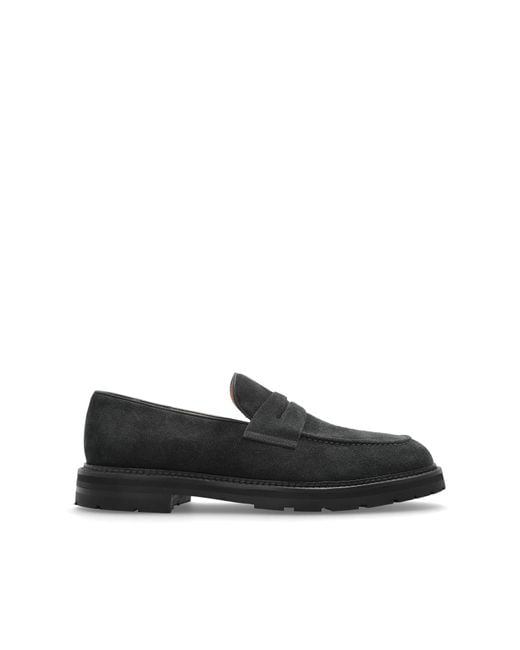 Eleventy Black Suede Loafers for men