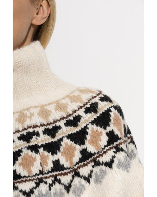 Munthe White Patterned Poncho 'Verst'