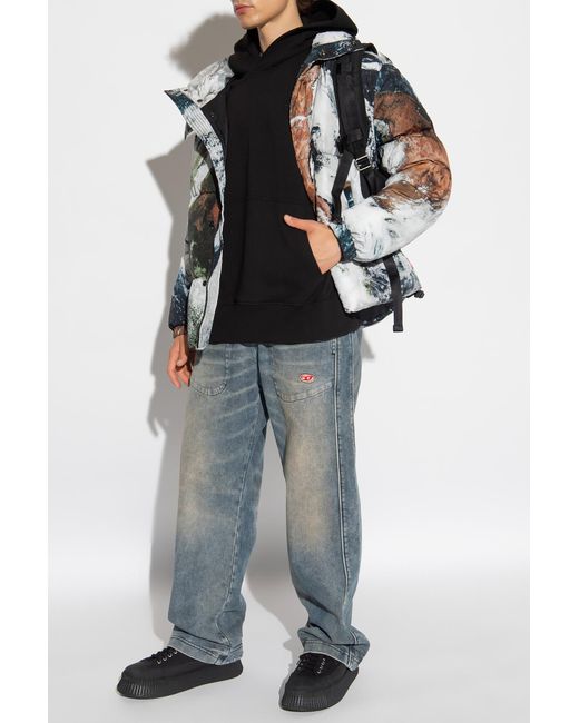 DIESEL Black 'S-Macs-Hood-Megoval-D' Hoodie for men