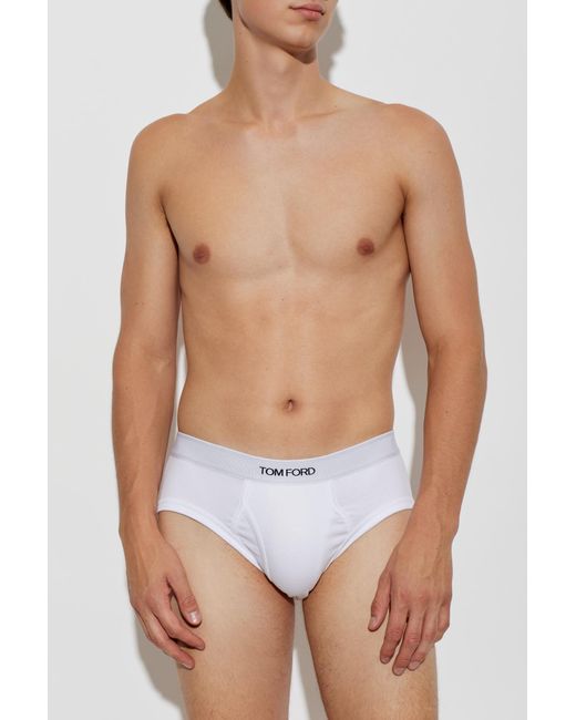 Tom Ford Black Two-Pack Of Cotton Briefs With Logo for men