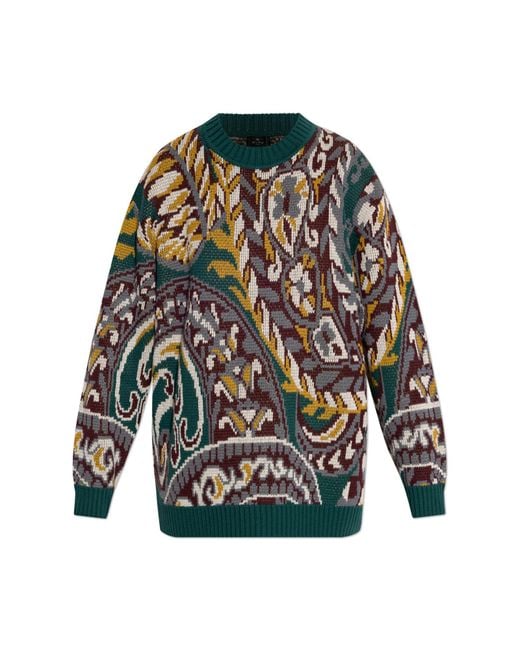 Etro Multicolor Patterned Sweater With A Round Neckline