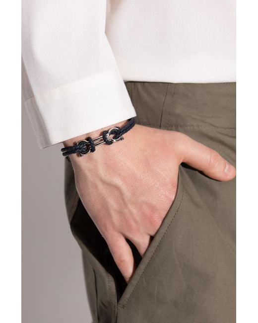 Ferragamo Black Leather Bracelet for men