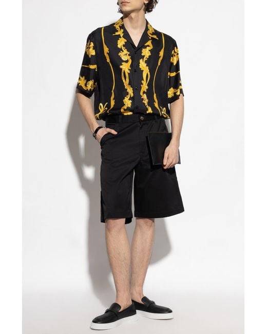 Versace Black Cotton Shorts for men