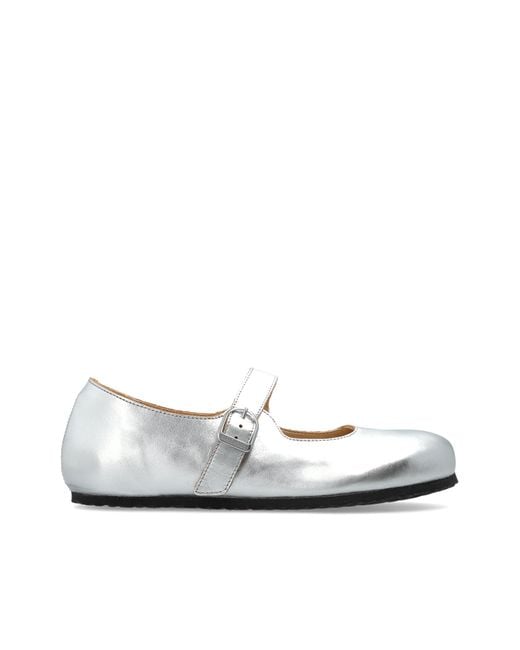 Birkenstock White Ballet Flats 'Santa Clarita'