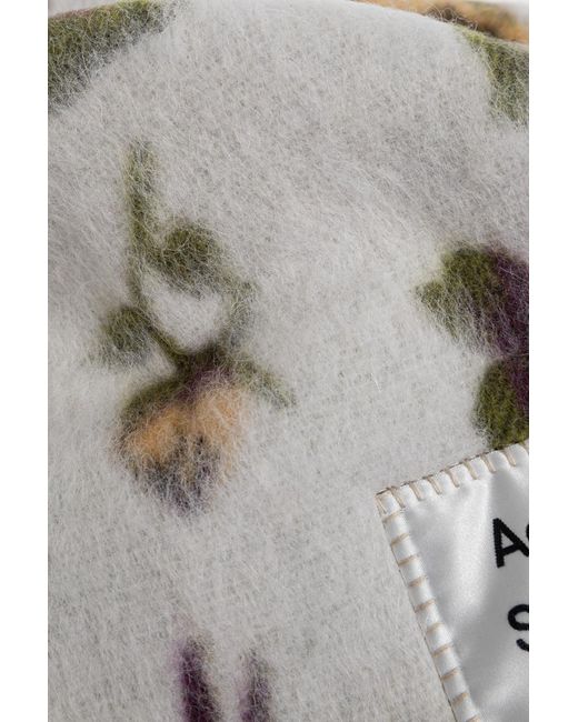 Acne Gray Scarf With Logo