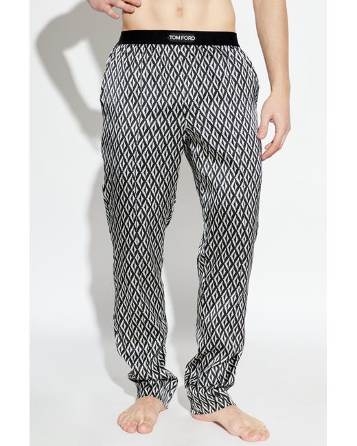 Tom Ford Gray Silk Pajama Bottoms for men