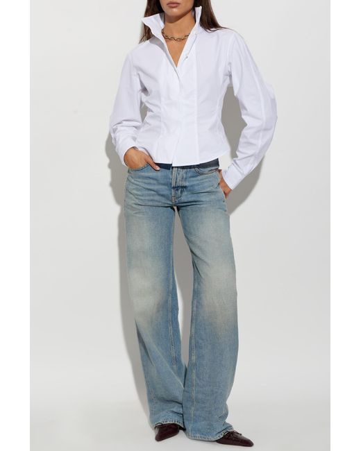 Jacquemus White Cotton Shirt 'Tulipe'