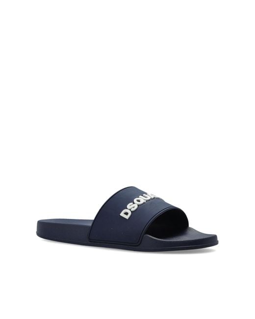 DSquared² Blue Flip-Flops With Logo for men