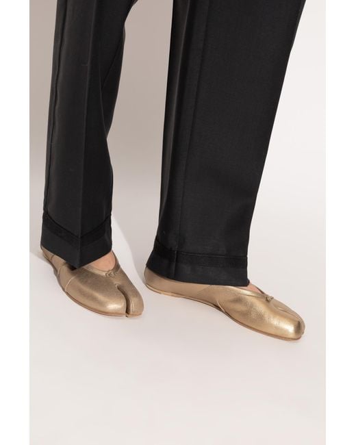 Maison Margiela Metallic Tabi Cut Ballerinas