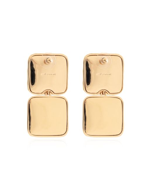 Self-Portrait Natural Earrings With Shimmering Crystals