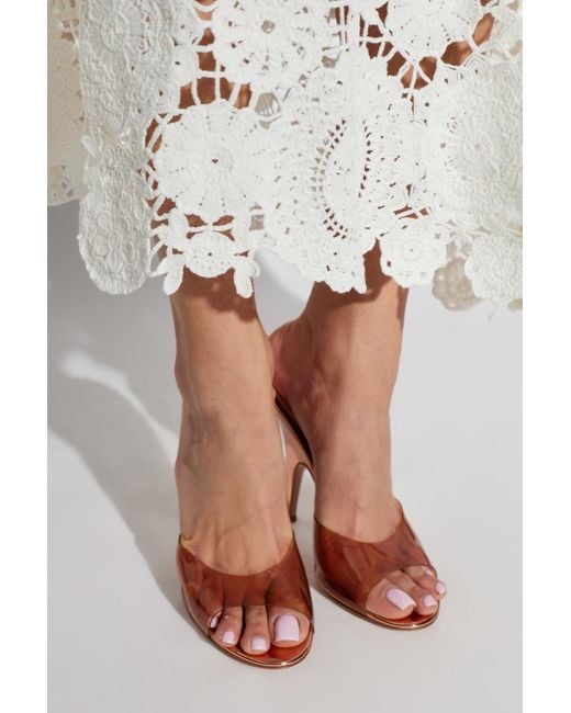 Gianvito Rossi Brown Heeled Mules 'Sofia'