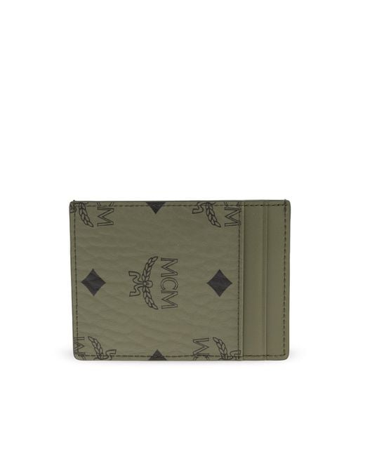 MCM Green Card Holder With Logo for men