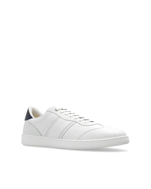 Ferragamo White Hammered Leather Sneakers for men