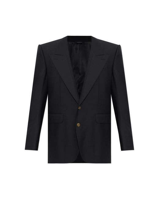 Dolce & Gabbana Black Wool Blazer With Single Vent for men