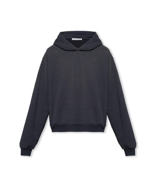 Acne Blue Logo-Printed Hoodie for men