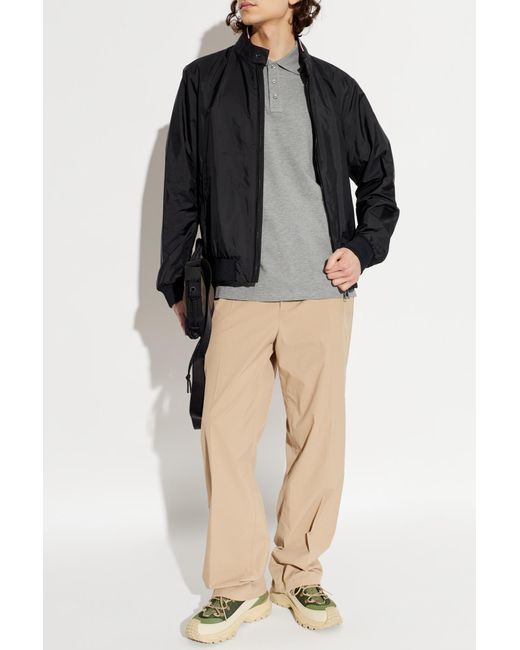 Moncler Gray Polo With Logo Patch for men