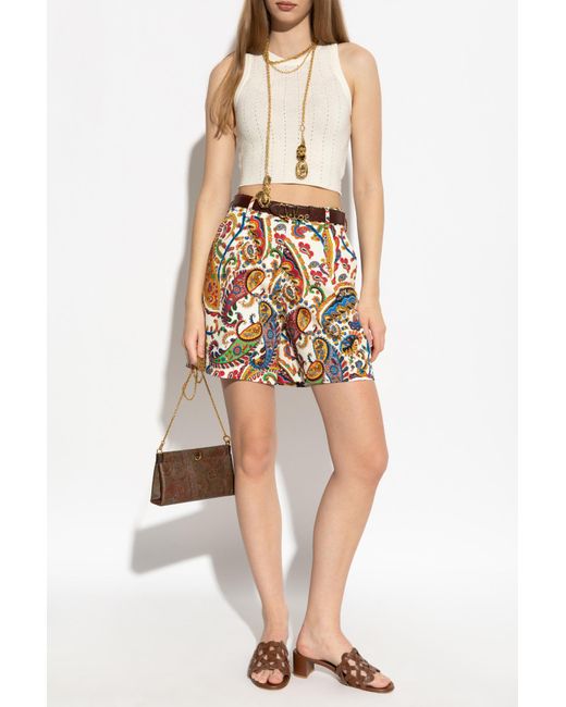 Etro White Patterned Shorts
