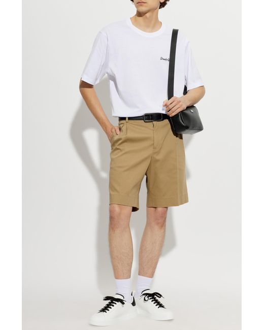 Dolce & Gabbana Natural Pleated Shorts for men
