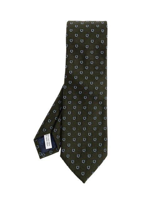 Ferragamo Green Silk Tie for men