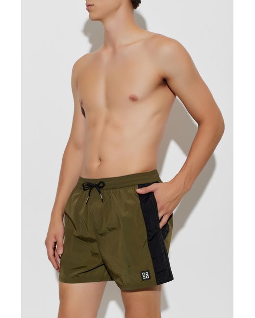 DSquared² Green Swim Shorts for men