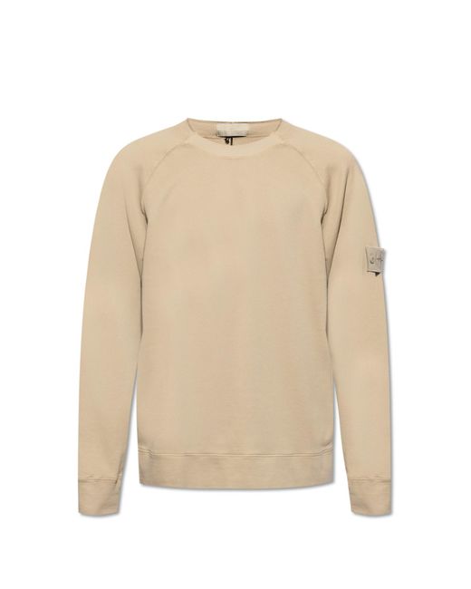 Stone Island Natural T-shirt With Long Sleeves, for men