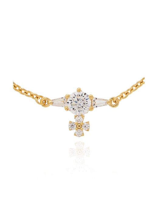 Vivienne Westwood Black Bracelet With Shimmering Crystals