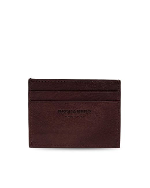 DSquared² Purple Leather Card Holder With Logo
