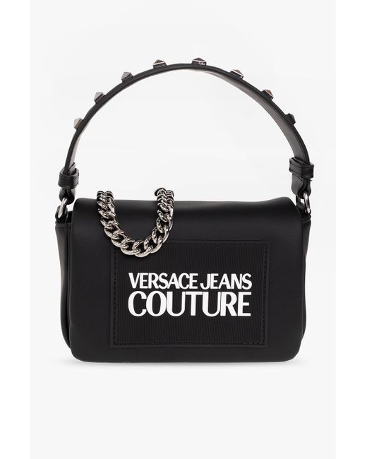 Versace Jeans Black Shoulder Bag With Logo