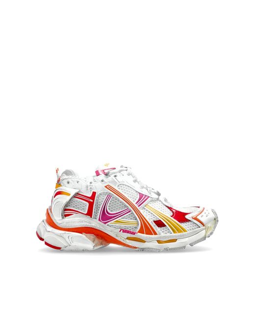 Balenciaga White Sports Shoes "Runner"