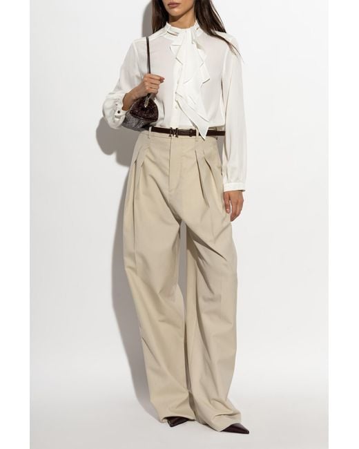 Max Mara White Silk Shirt 'Leccio'