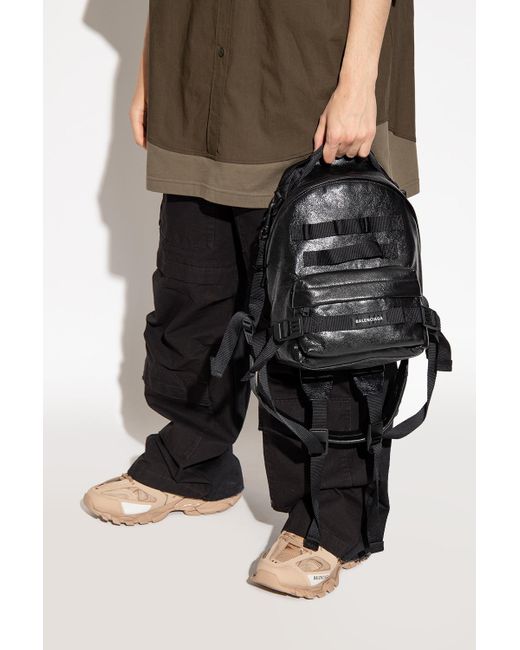 Balenciaga Leather 'army Small' Backpack in Black for Men Lyst Australia